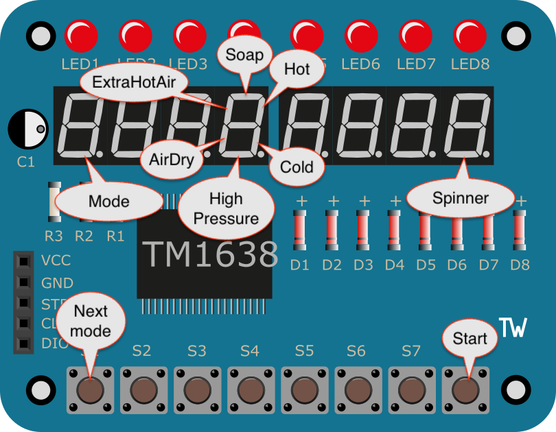 LED & Key for Washer